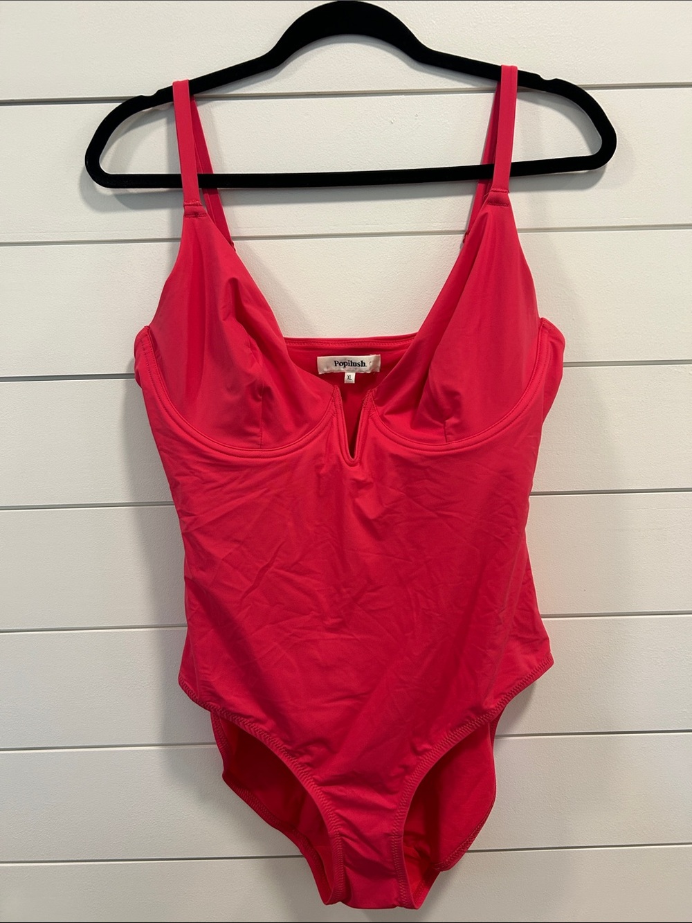 PilyQ Hot Pink Underwire One-Piece Swimsuit with V-Detail